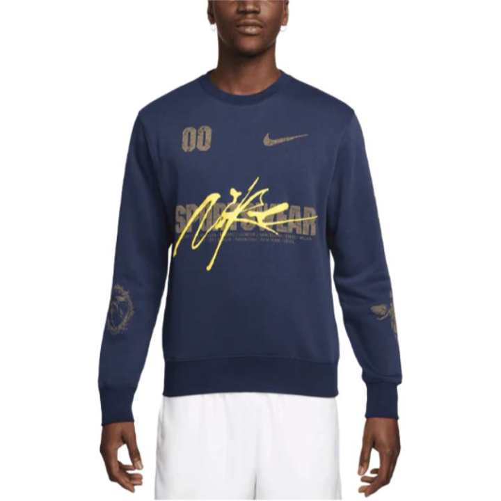 Nike Nike Club Sweatshirts Men's Blue Crew Neck Moderate