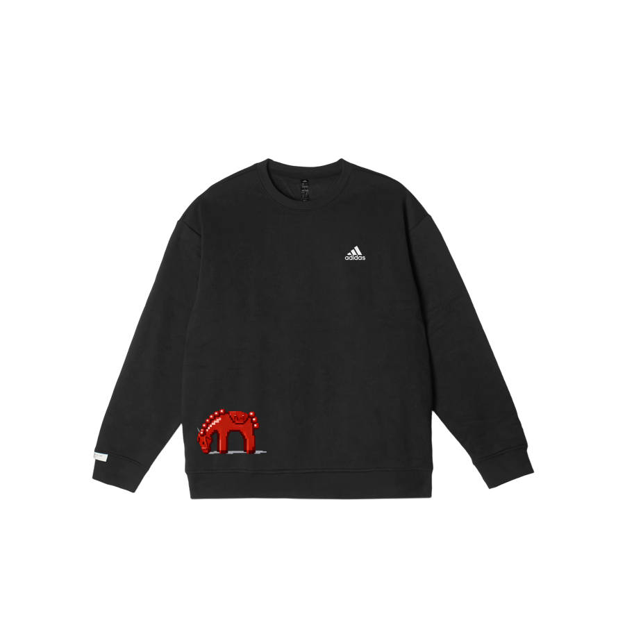 Adidas Adidas LABEL Sweatshirts Unisex Black Crew Neck Moderate Regular