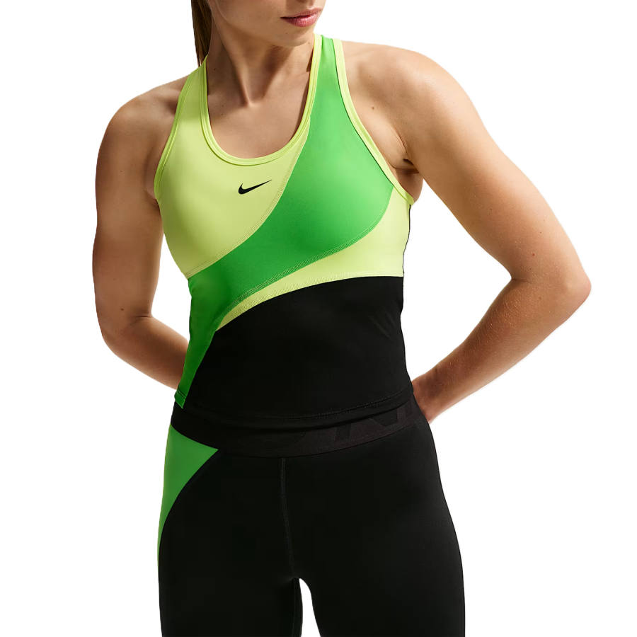 Nike Nike Pro Sleeveless Sports Shirts Women's Black/Light Lemon/Dark Green/Black