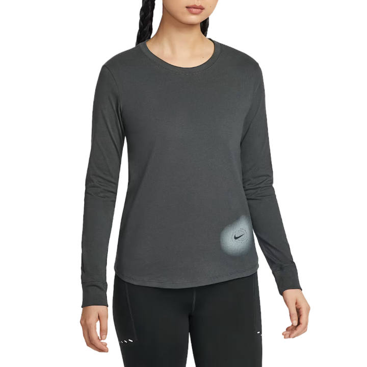 Nike Nike Running T Shirts Women's Dark Smoke Gray/Oxygen Purple Moderate
