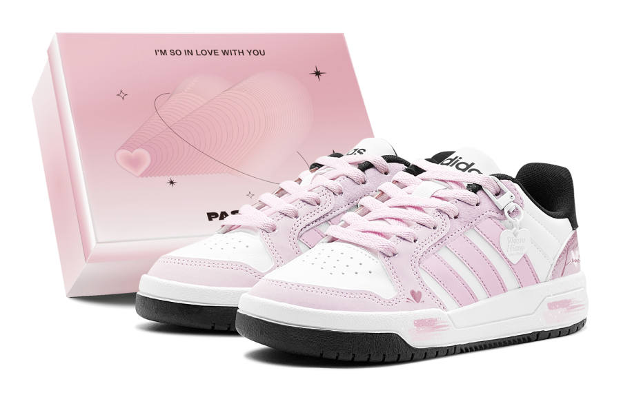 Adidas Adidas ENTRAP Couple's, Romantic Treat, Pink Mist Sweetheart, Heart, Refreshing, Creative Fashion Low top