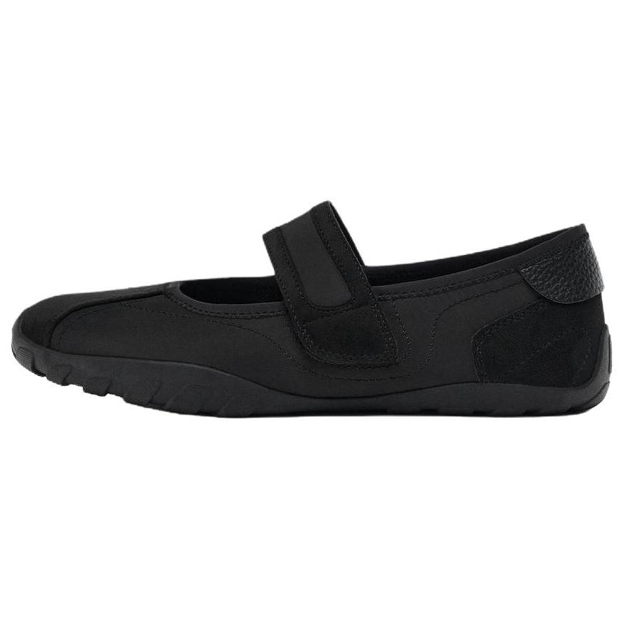 ZARA Flat Mary Jane Shoes 0.5cm Women's Black