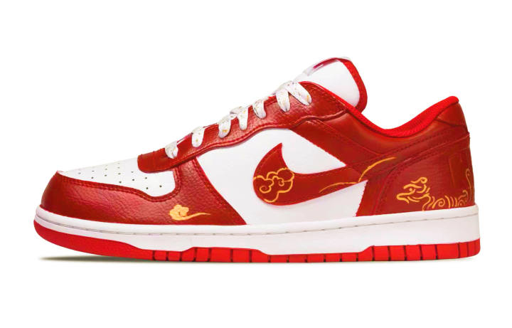 Nike Nike Big Red Hare Wear resistant And Lightweight Low top Skateboard Shoes Men's Red White