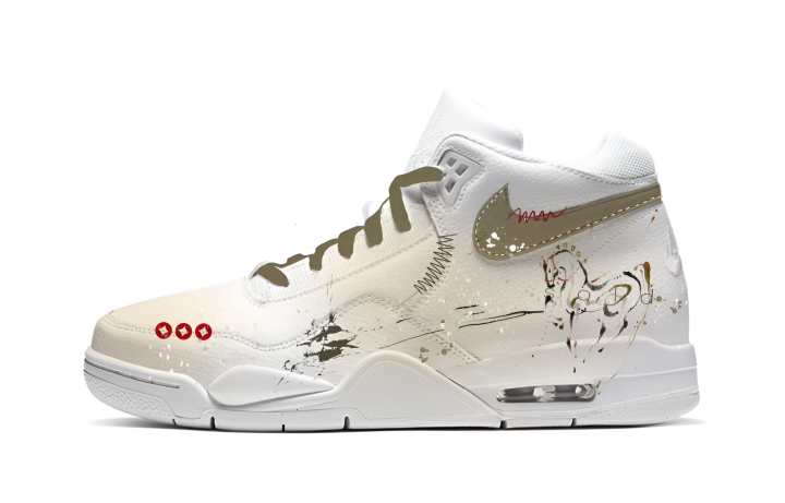 Nike Nike Flight Legacy Wealth Height Increasing Thermal Mid top Vintage Basketball Shoes Men's Beige