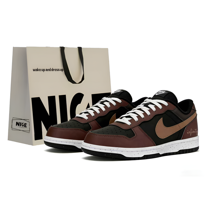 Nike Nike Big Slip Resistant Abrasion Resistant Low top Skateboard Shoes Unisex Brown Black