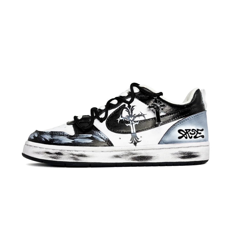 Nike Nike Court Borough Graffiti Punk, Street, Hand Drawn Abrasion Resistant Slip Resistant Low top Skateboard Shoes