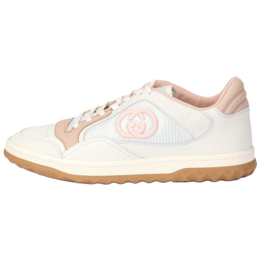 GUCCI MAC80 Leather Low top Skateboard Shoes Women's White Pink