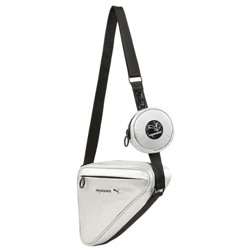 PUMA × PRONOUNCE Collaboration Portable Fabric Shoulder Bag, Crossbody Bag Unisex Silver