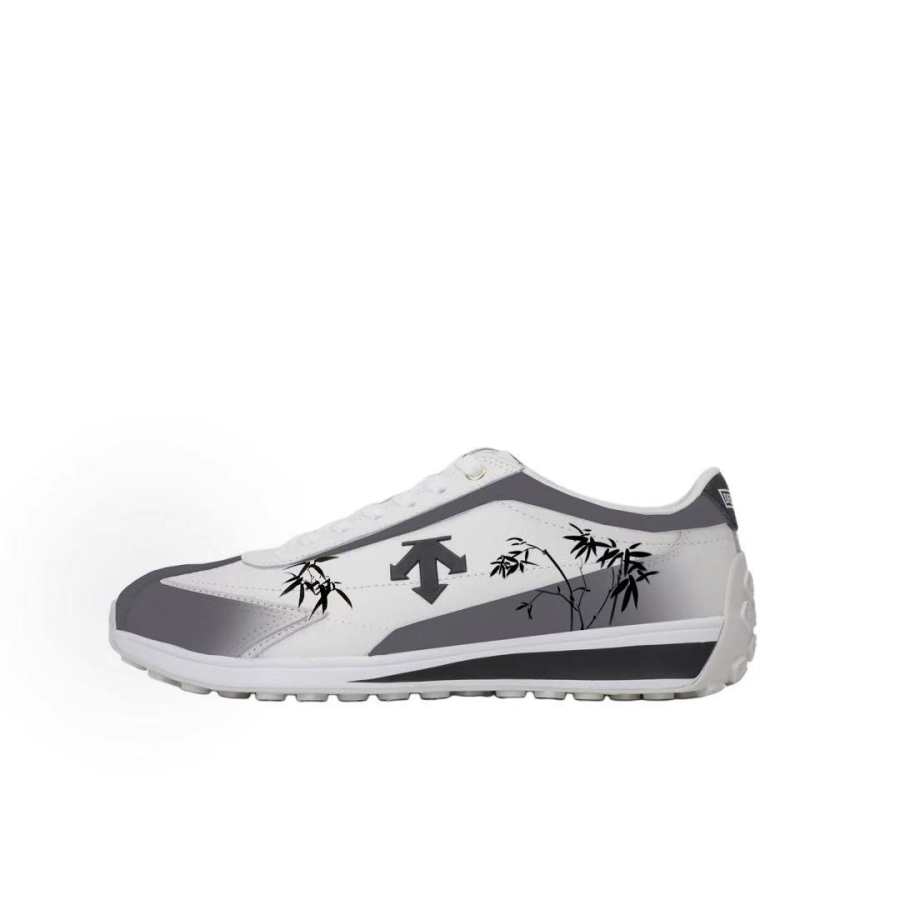 DESCENTE Cron Racer Abrasion Resistant Skateboard Shoes Unisex Black White