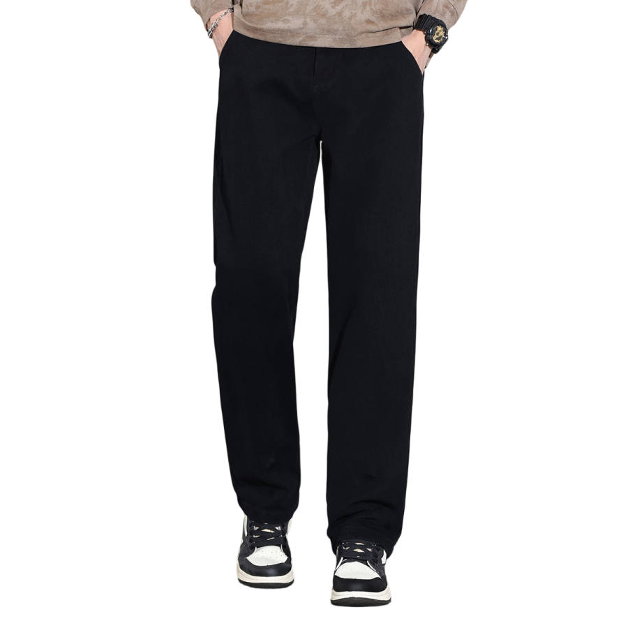 BALENO Fleece Lined Men's Pants Fall Winter 100% Cotton Comfortable Straight Fit Loose Fit Versatile Height Increasing