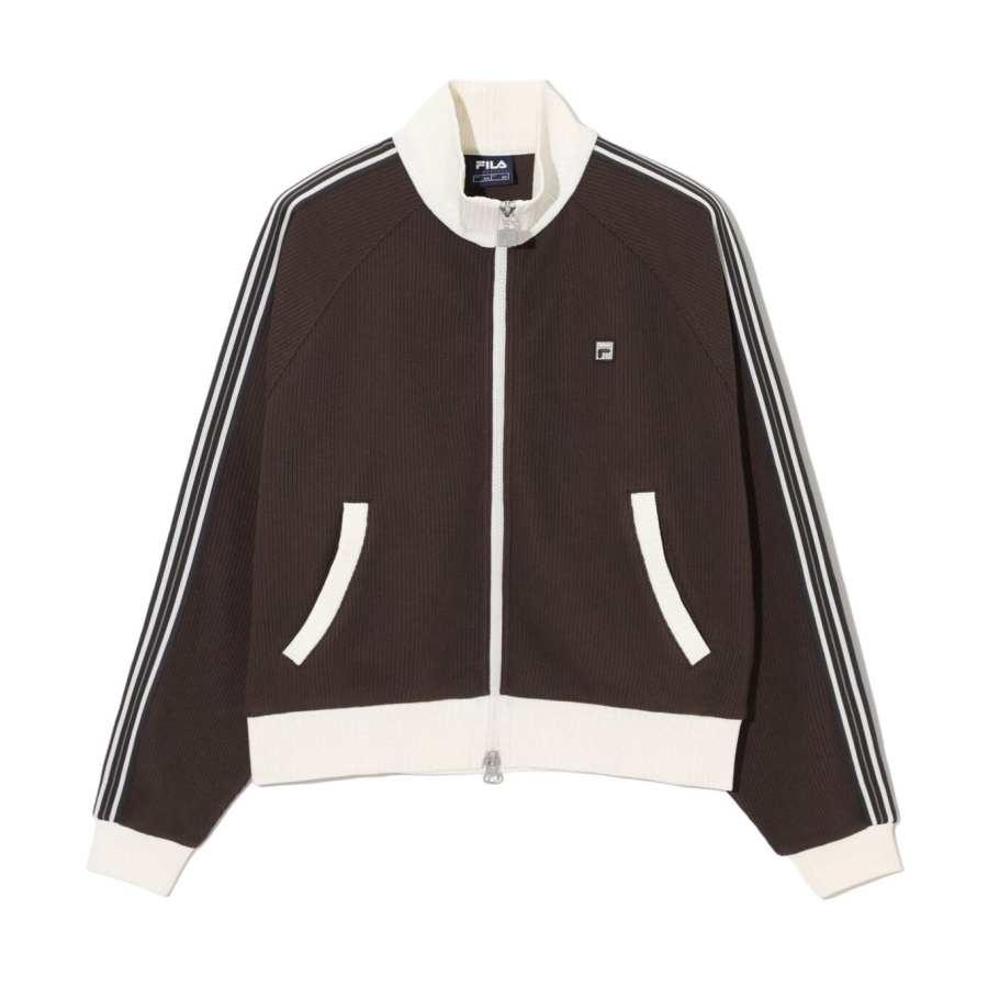 FILA Knitwear Women's Brown Stand Collar Moderate