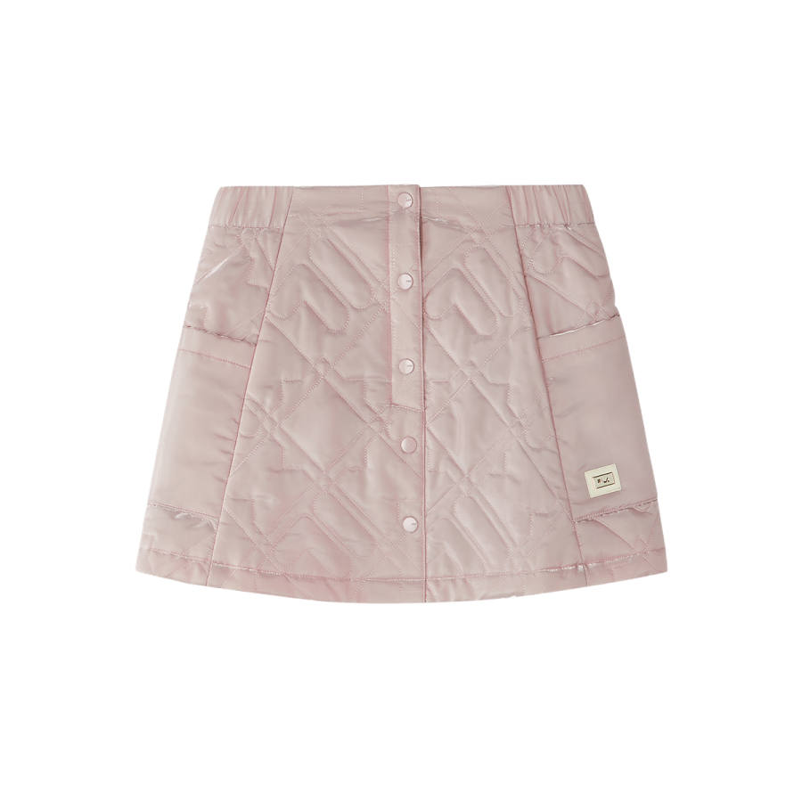 FILA KIDS Solid Color Brand Logo Moderate Skirt Spring Kids' Dark Sun Pink