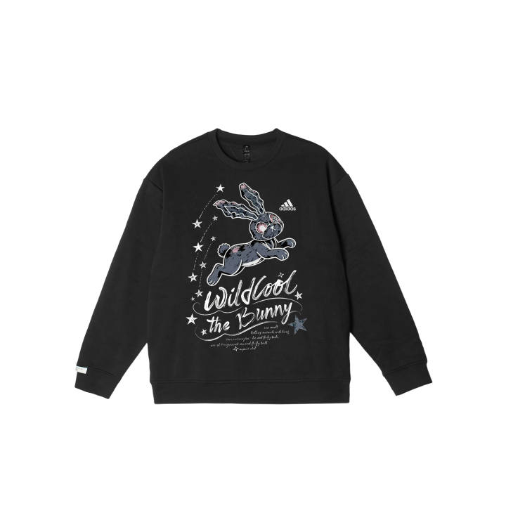 Adidas Adidas LABEL Sweatshirts Unisex Black Crew Neck Moderate Regular