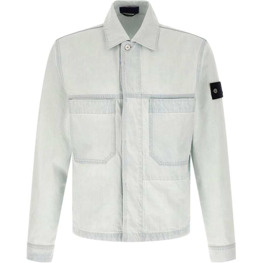 Stone Island logo-badge denim jacket