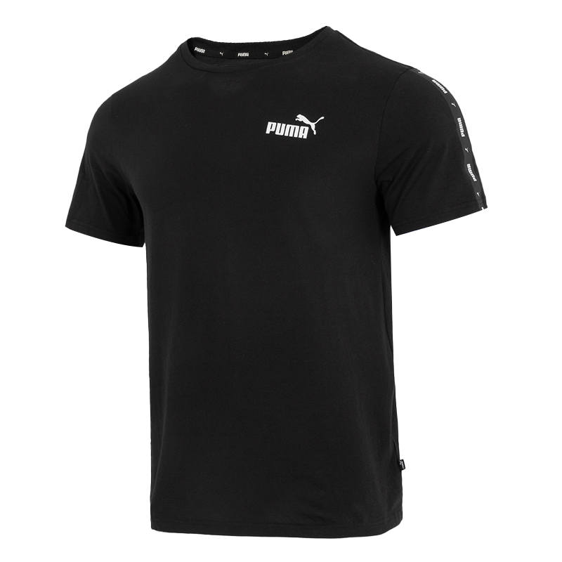 PUMA T Shirts Men's Black Crew Neck Moderate