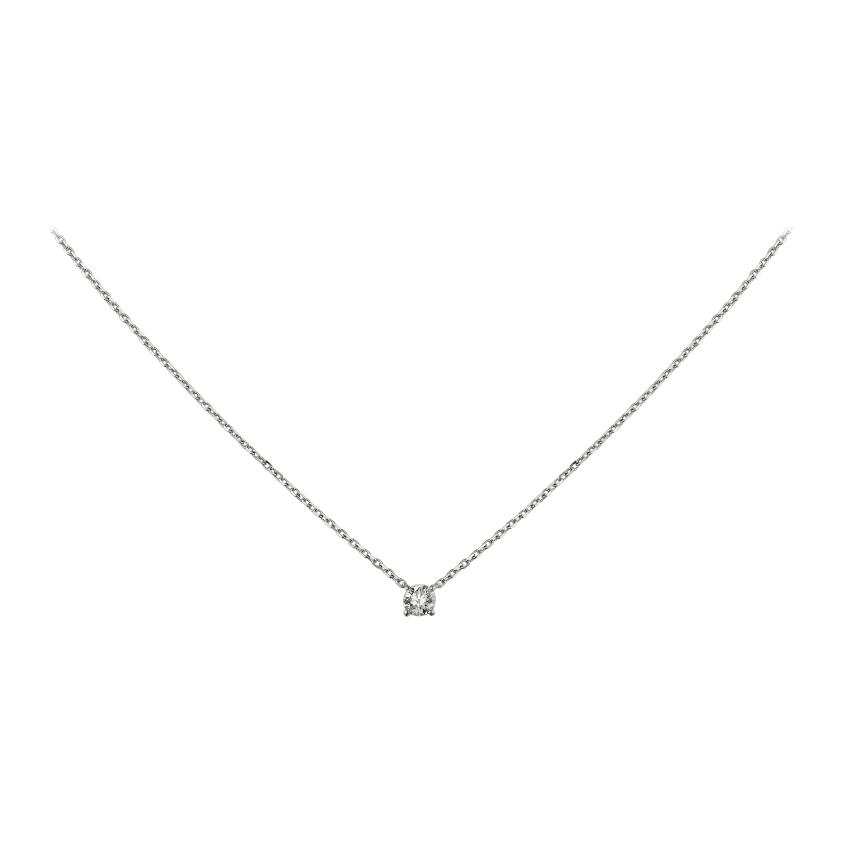 CARTIER 1895 18K Gold Diamond Necklaces Unisex White Gold