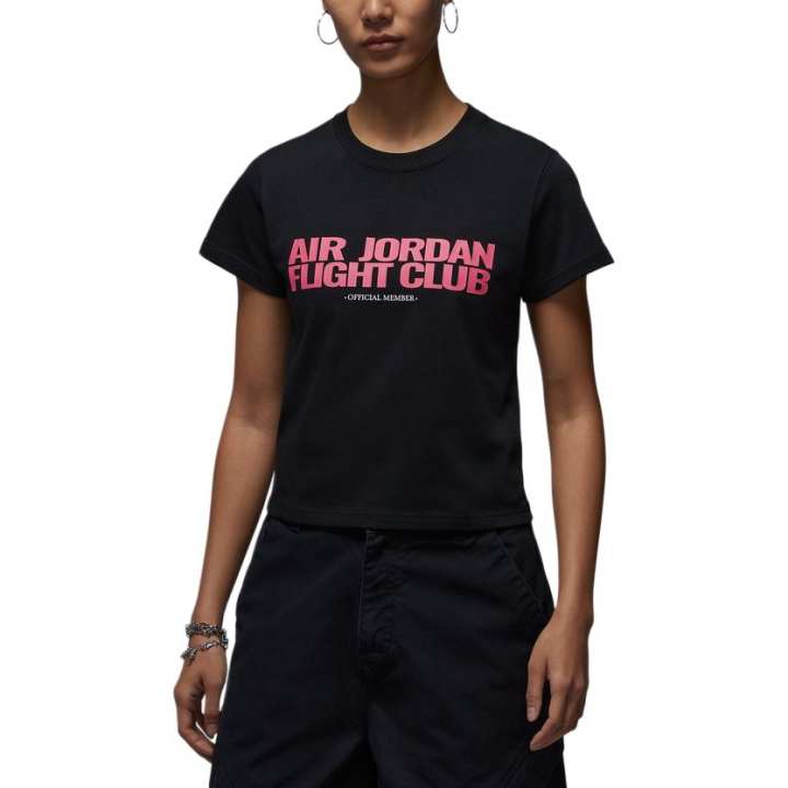Jordan Jordan Flt T Shirts Women's Black Crew Neck Moderate