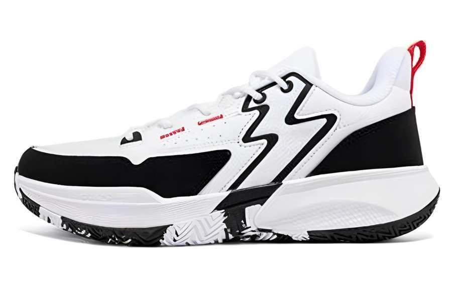 361° Cushioning, Wear Resistant Low top Basketball Shoes Men's White Black