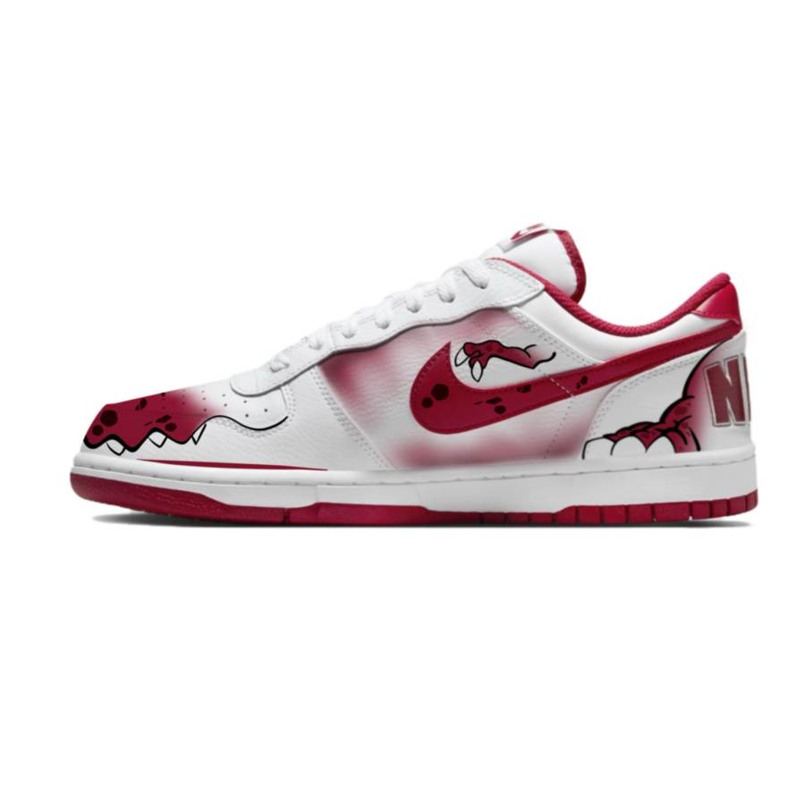 Nike Nike Big Low Lu Jurassic Thermal Cushioning Low top Skateboard Shoes Unisex Red White