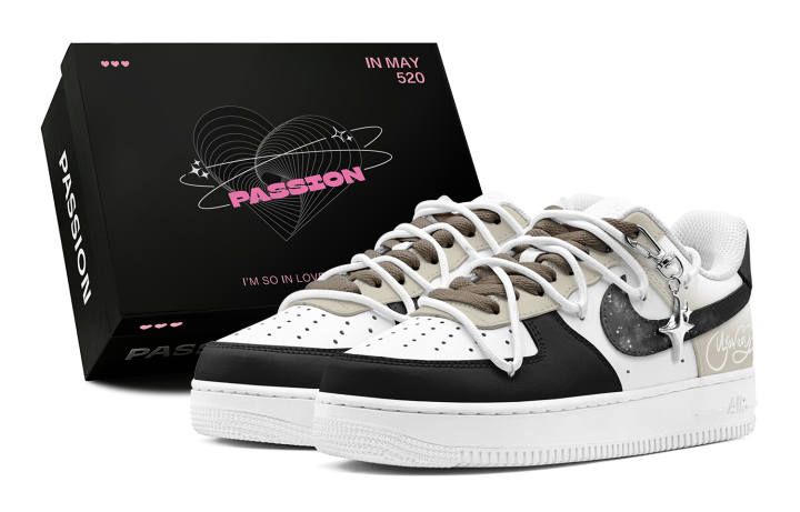 Nike Nike Air Force 1 Air Force 1, Romantic Treatment, Mocha Starry, Fashion Versatile, Deconstruction Design Low top