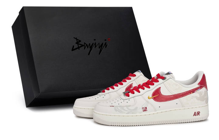 Nike Nike Air Force 1 811 Manufacturing, Dashing And Dazzling, Special Shoe Box Low top Skateboard Shoes Men's White Red
