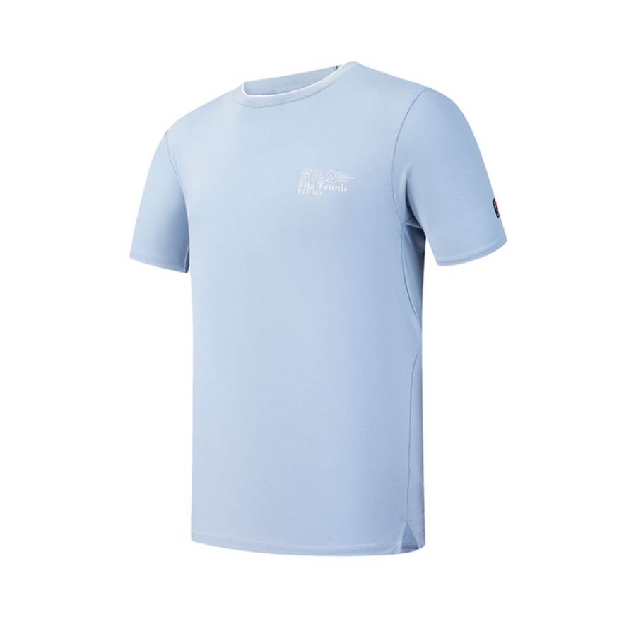 FILA Tennis T Shirts Men's Liberation Blue Crew Neck Moderate Straight Fit