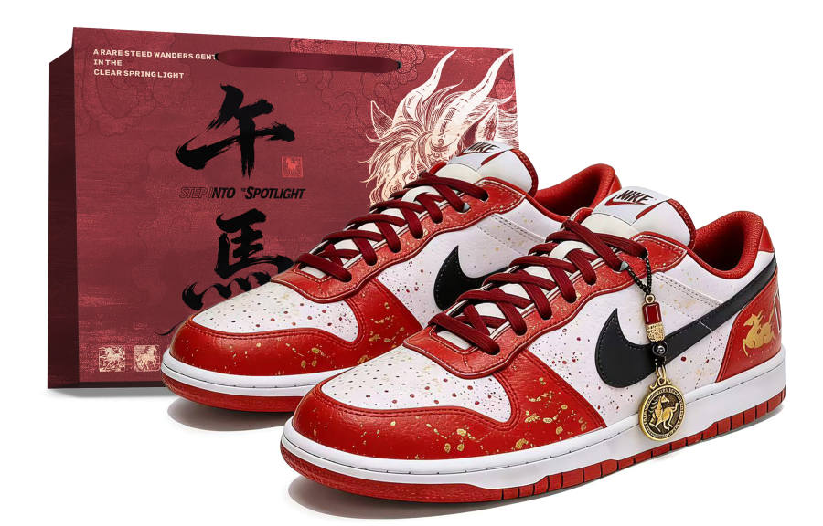 Nike Nike Big Abrasion Resistant Breathable Low top Skateboard Shoes Unisex Red White