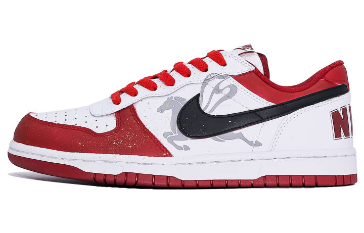 Nike Nike Big Abrasion Resistant, Lightweight, And Breathable Low top Skateboard Shoes Unisex White Red
