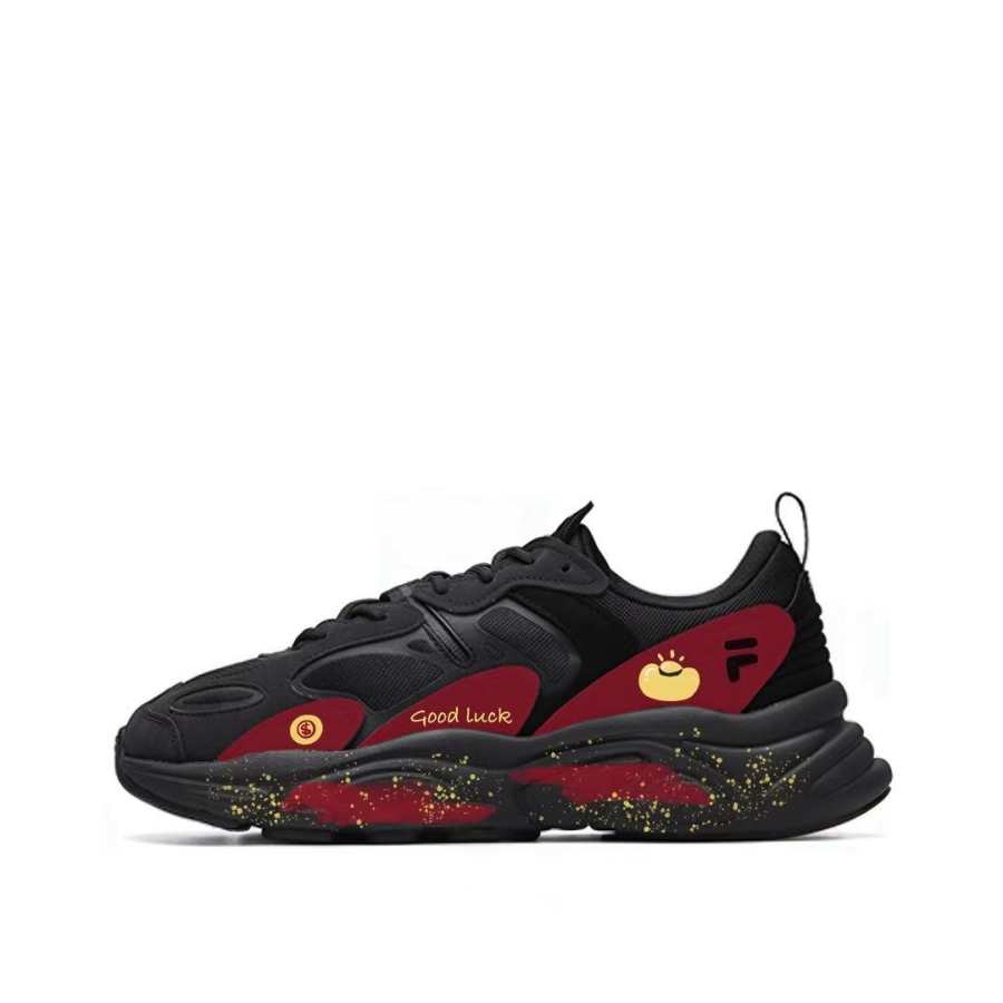 FILA Mars 2 Abrasion Resistant Low top Casual Shoes Men's Black Red
