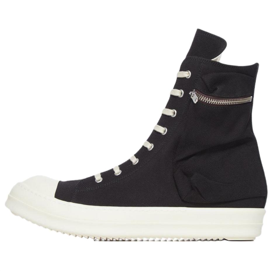 Rick Owens DRKSHDW Temple Cargo High top Canvas Shoes 3.5cm Men's Black