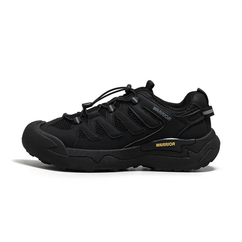 WARRIOR Slip Resistant Abrasion Resistant Low top Outdoor Shoes Men's Black