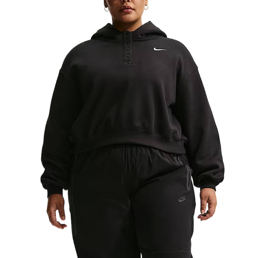 Nike Nike Sportswear Sweatshirts Women's Black/Sail White Hooded Non Detachable Moderate