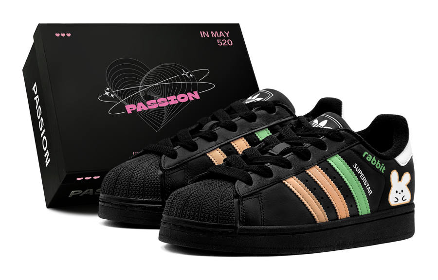 Adidas Originals Superstar 2 Couple's, Romantic Treats, Carrot Bunny, Anti Aging Fun Low top Skateboard Shoes Women's