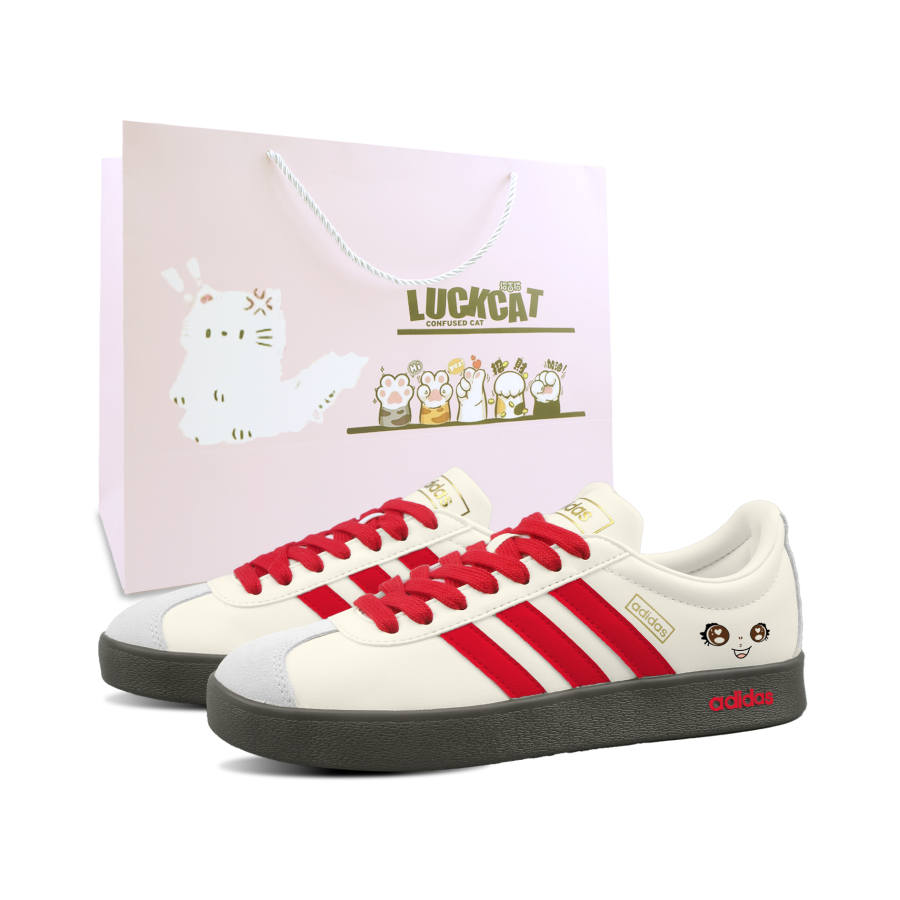 Adidas Adidas VL COURT 2.0 Bond Red, Special Shopping Bag Abrasion Resistant Abrasion Resistant Low top German Army Trainers