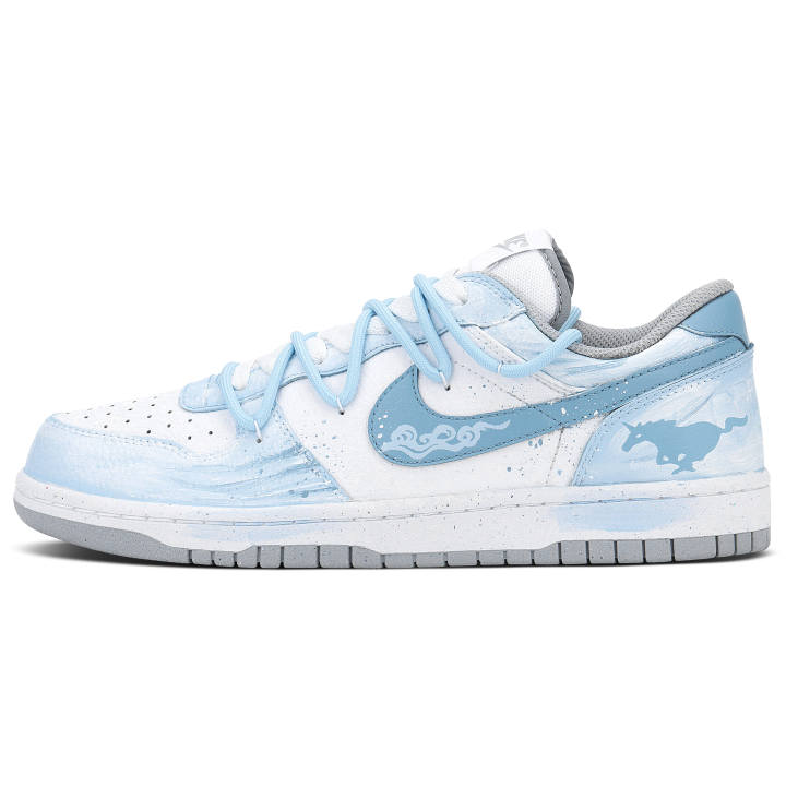 Nike Nike Big Abrasion Resistant Breathable Abrasion Resistant Breathable Low top Skateboard Shoes Men's Blue White