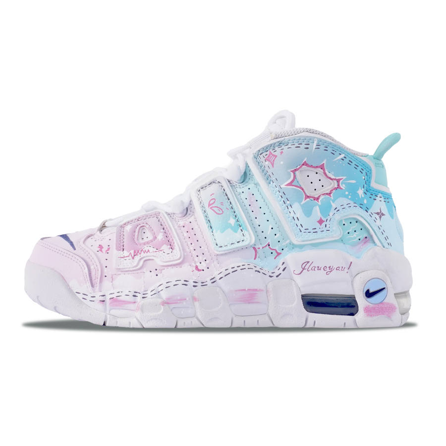 Nike Nike Air More Uptempo Synthetic Leather Abrasion Resistant Lightweight Cushioning Mid top Children's Basketball Shoes