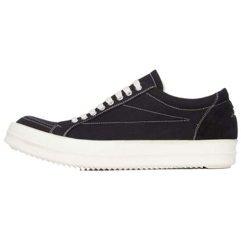 Rick Owens DRKSHDW TEMPLE Low top Canvas Shoes Men's Black
