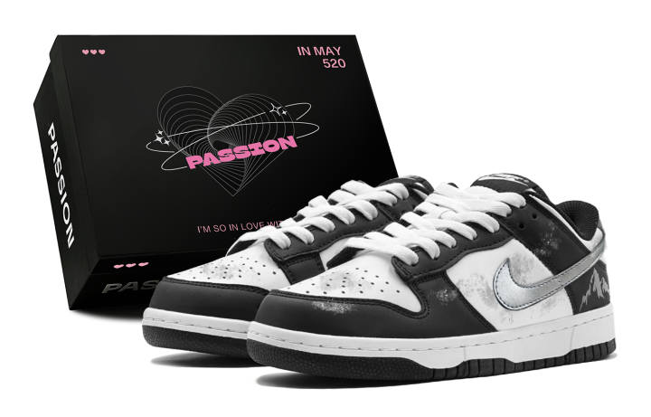 Nike Nike Dunk Couple's, Silver Snow Ink Dyed, Mountains, Minimalist Style Fashion, Individual Versatile Low top