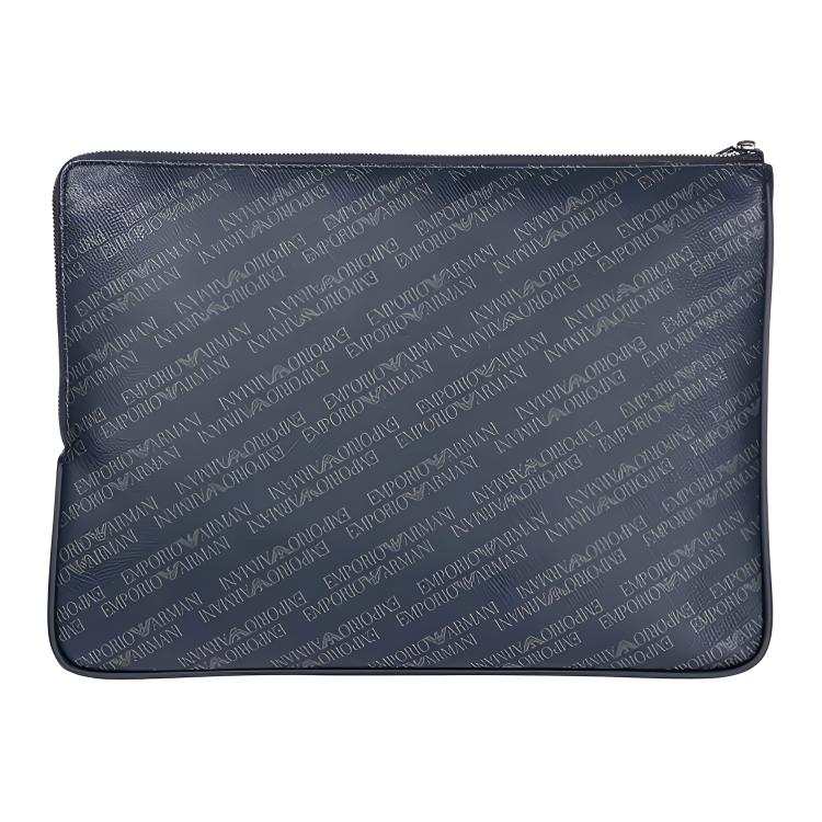 EMPORIO ARMANI Print PVC Clutch Unisex Dark Blue