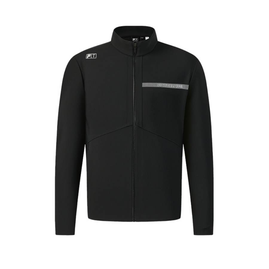 FILA Golf Jackets Men's Pitch Black BK Stand Collar Moderate Other