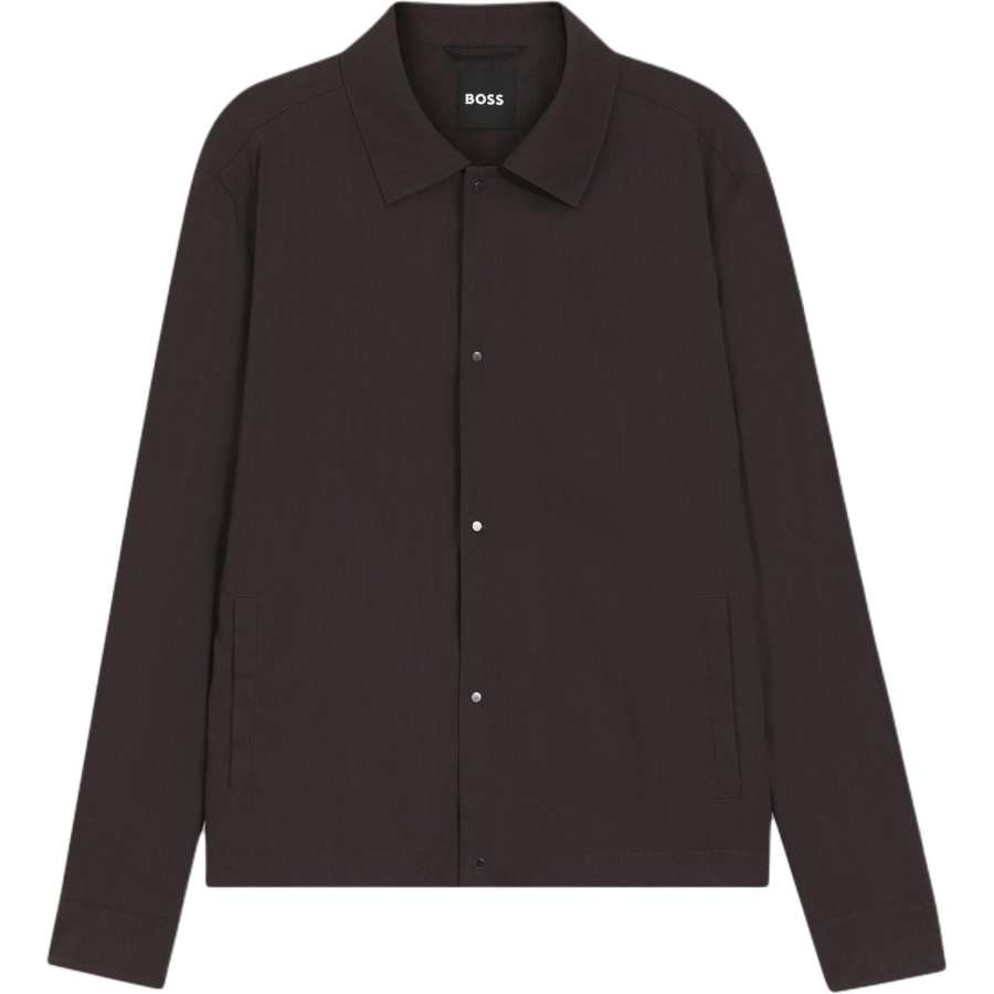 HUGO BOSS Shirts Men's Dark Brown Lapel Moderate Other
