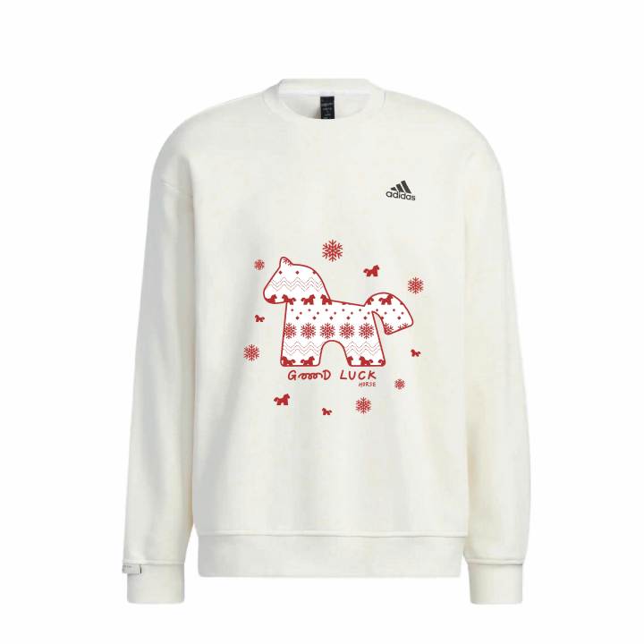 Adidas Adidas LABEL Sweatshirts Unisex White Crew Neck Moderate Regular