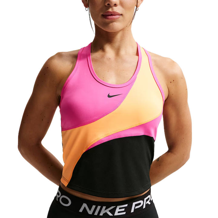 Nike Nike Pro Tank Tops Women's Black/Laser Fuchsia/Atomic Orange/Black Crew Neck Moderate Other