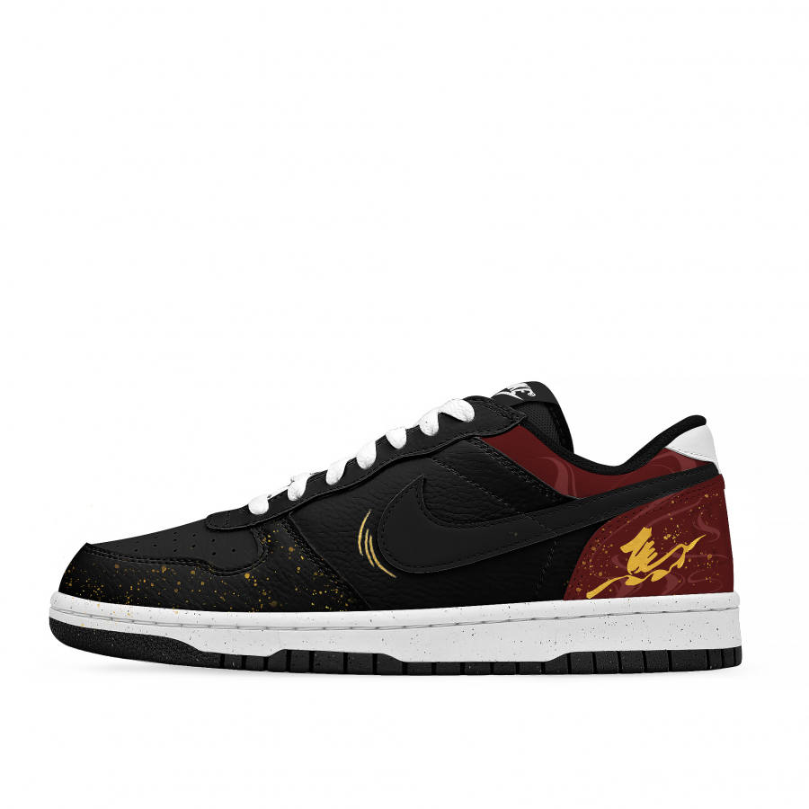Nike Nike Big Low Lux Cushioning Abrasion Resistant Slip Resistant Low top Skateboard Shoes Unisex Black White Gold