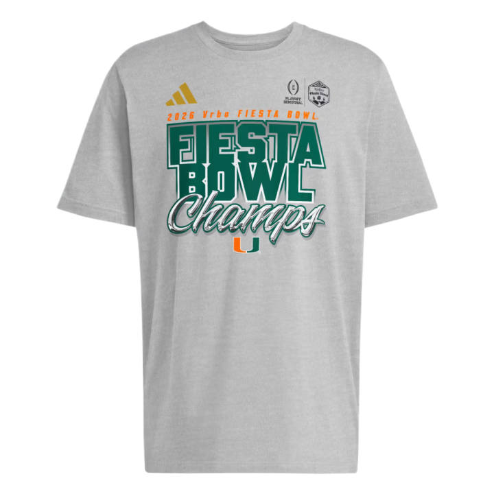Adidas Adidas Football T Shirts Men's Medium Gray Heather Gray/Ncaa Mia 77a Crew Neck Moderate