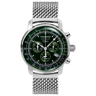 ZEPPELIN Hundred Years Collection Quartz Movement 50m Waterproof Unisex Watch 42mm Green Dial