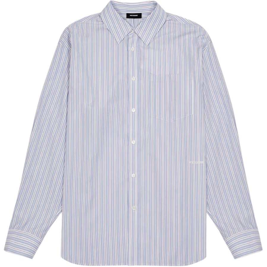 WE11DONE WE11DONE Shirts Men's Light Blue Lapel Moderate
