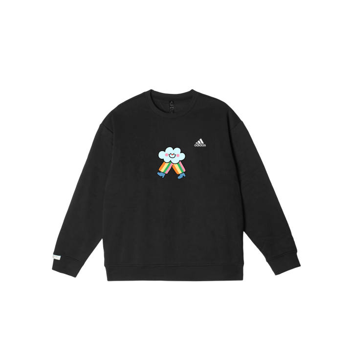 Adidas Adidas LABEL Sweatshirts Unisex Black Crew Neck Moderate Regular