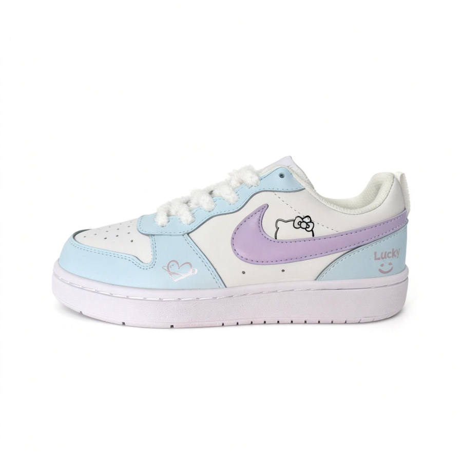 Nike Nike Court Borough Hello Kitty Lucky Leather Slip Resistant Cushioning Abrasion Resistant Low top Skateboard Shoes