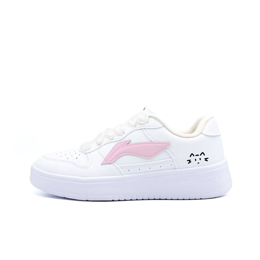 Li-Ning Li Ning Floating Boat Pink Meowth Wear resistant And Lightweight Low top Skateboard Shoes Unisex